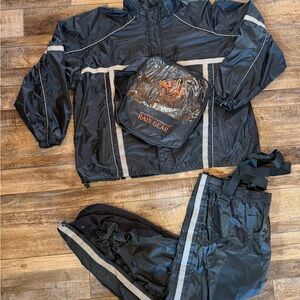 Black Rain Gear Jacket and Pants Bib Set 5XL